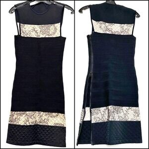 Alessandro Dell'Acqua Zipped Sleeveless LBD Dress XS Black Glam Stretch Bodycon